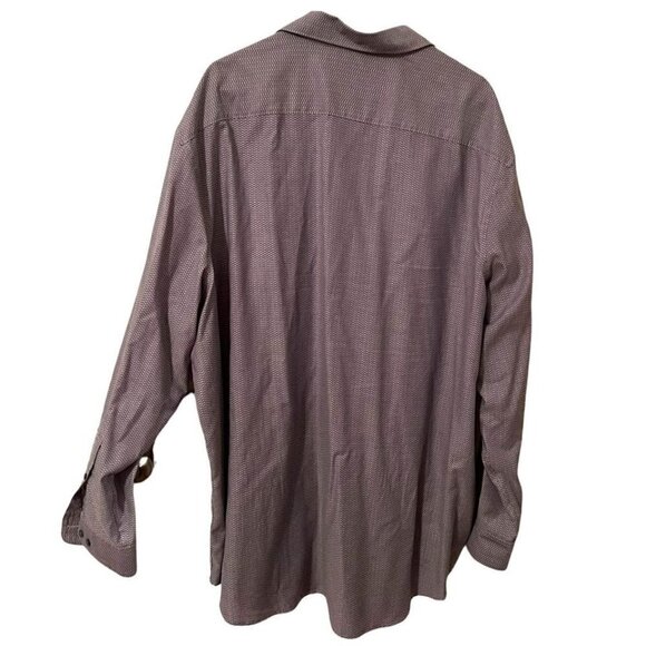 Perry Ellis Button Down Dress Shirt Gray Geometric - Picture 8 of 8